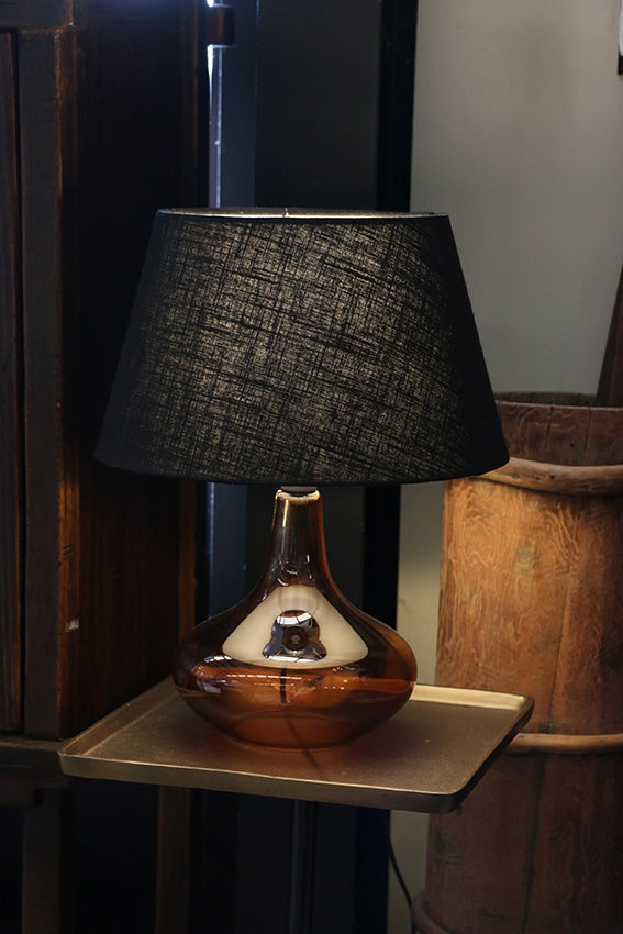 Amber Glass Table Lamp Base