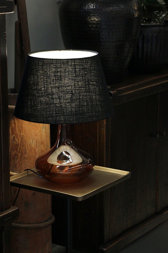 Amber Glass Table Lamp Base