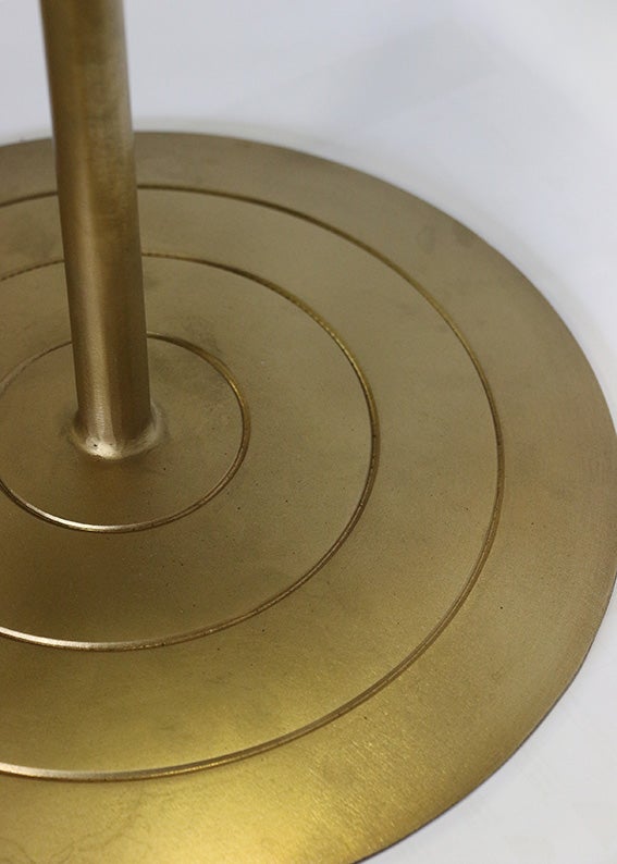 Soho Extending Round Occasional Table with Black Nickel Top & Brass Base