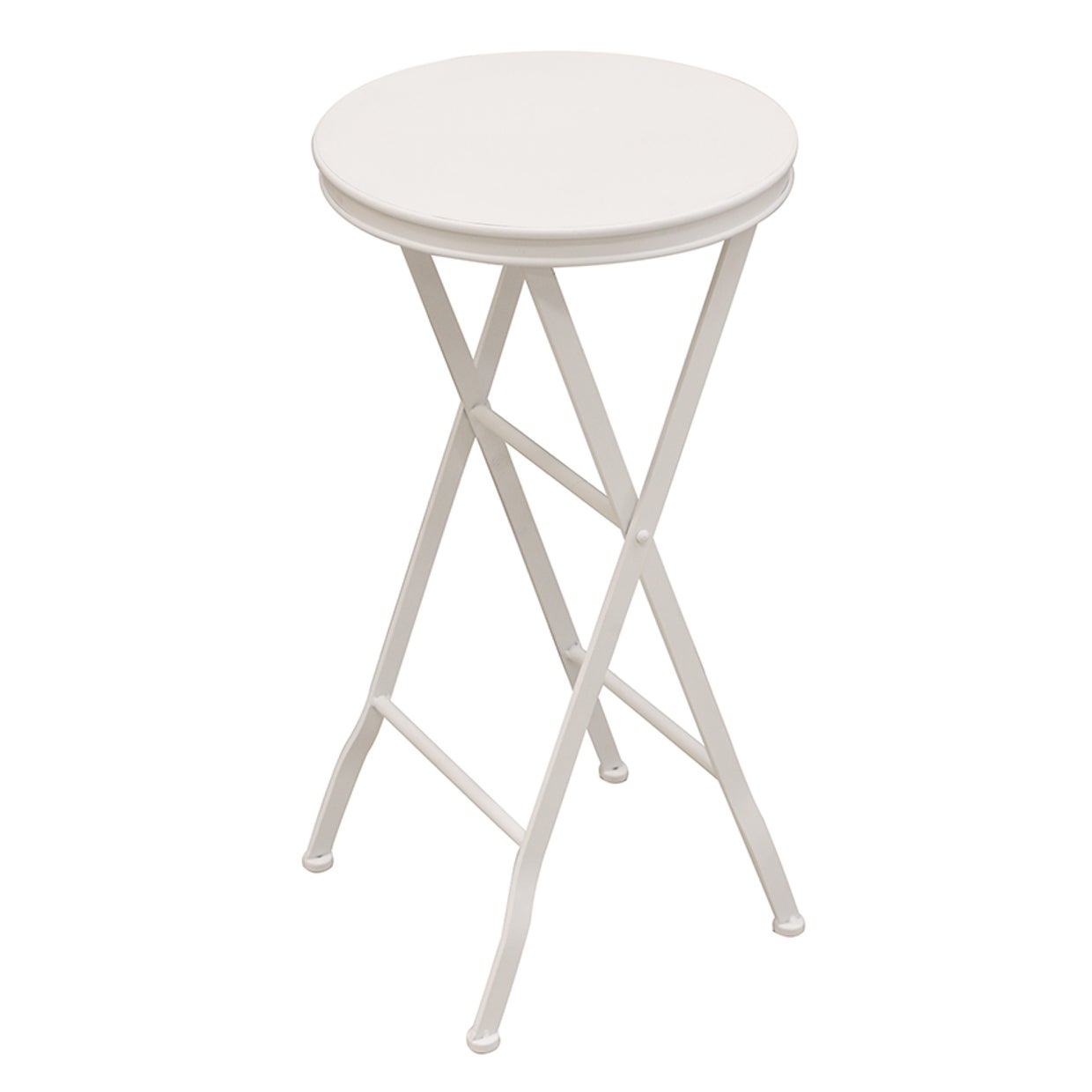 Parisian Style Folding Occasional Table White Metal