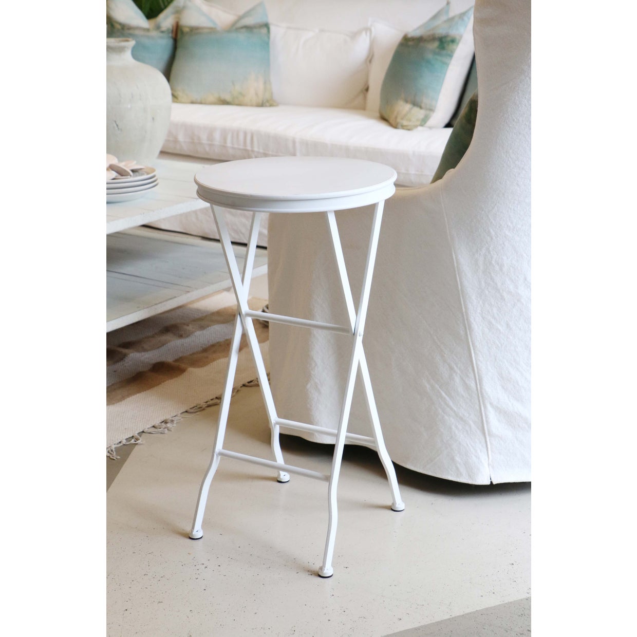 Parisian Style Occasional Table White Metal