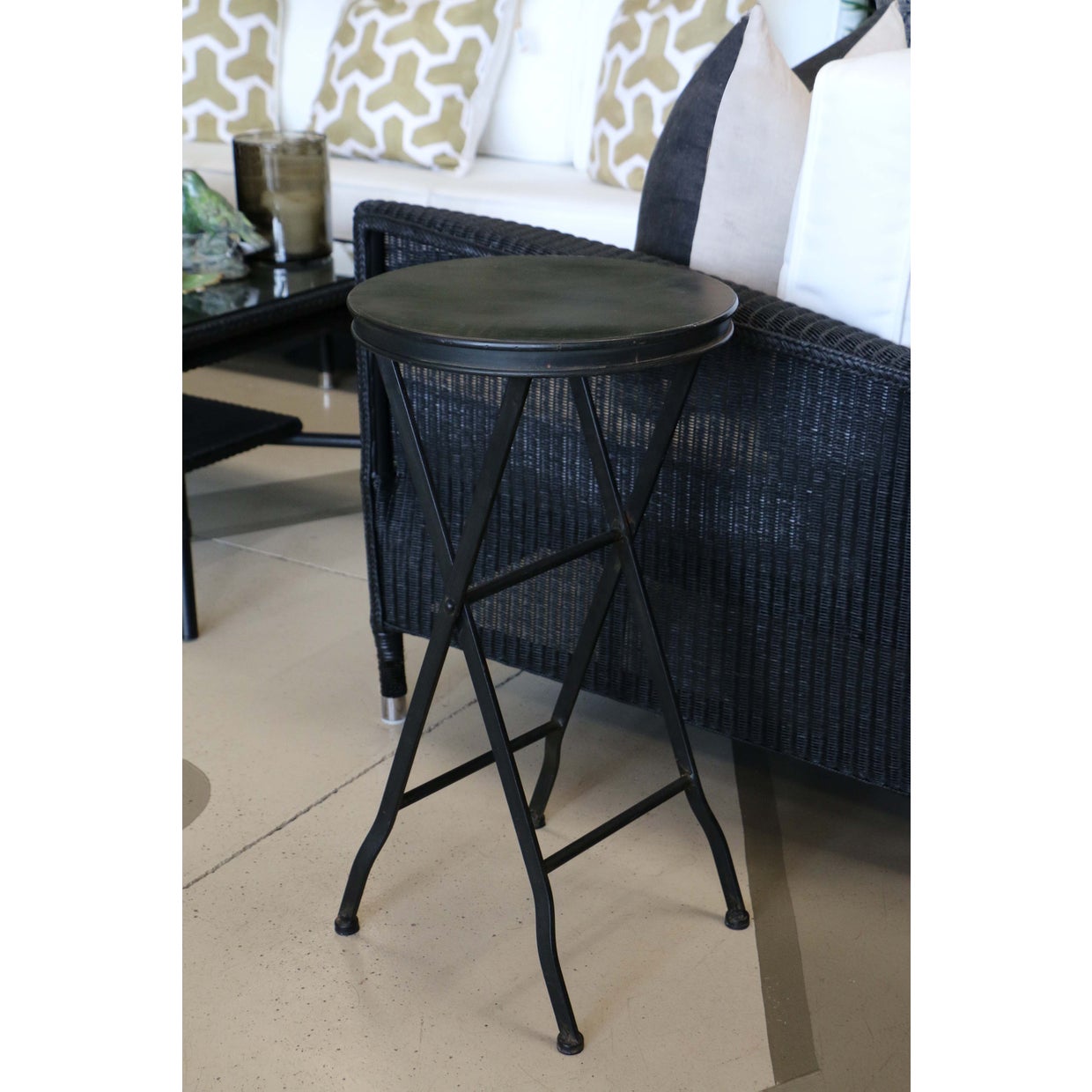 Parisian Style Occasional Table Black Metal