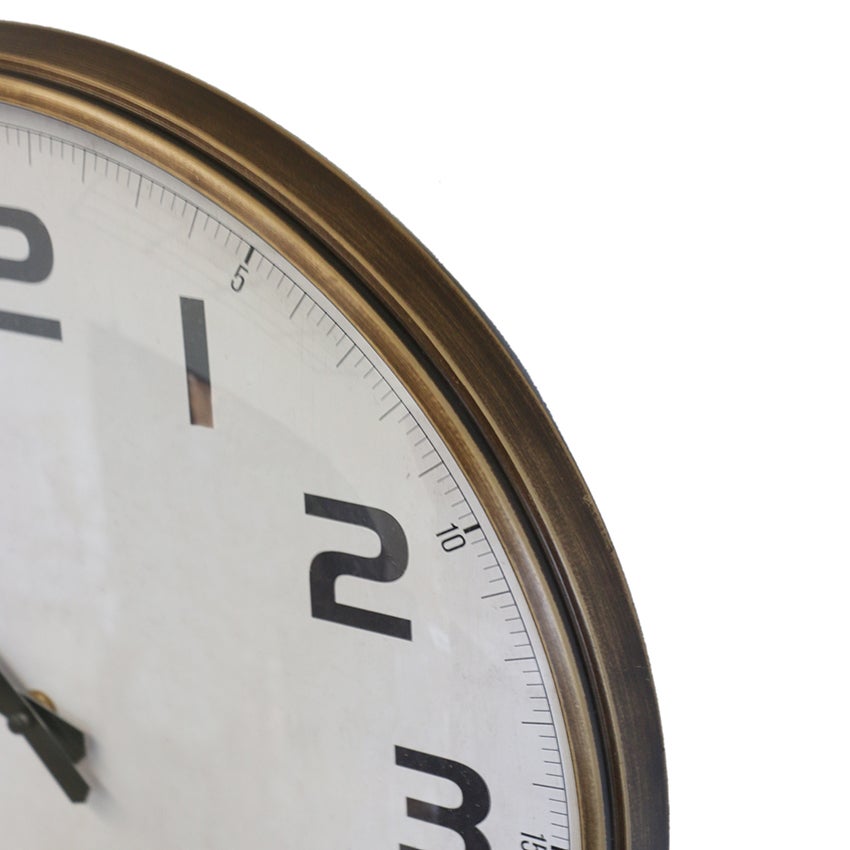 Iron Wall Clock in Antique Brass Finish