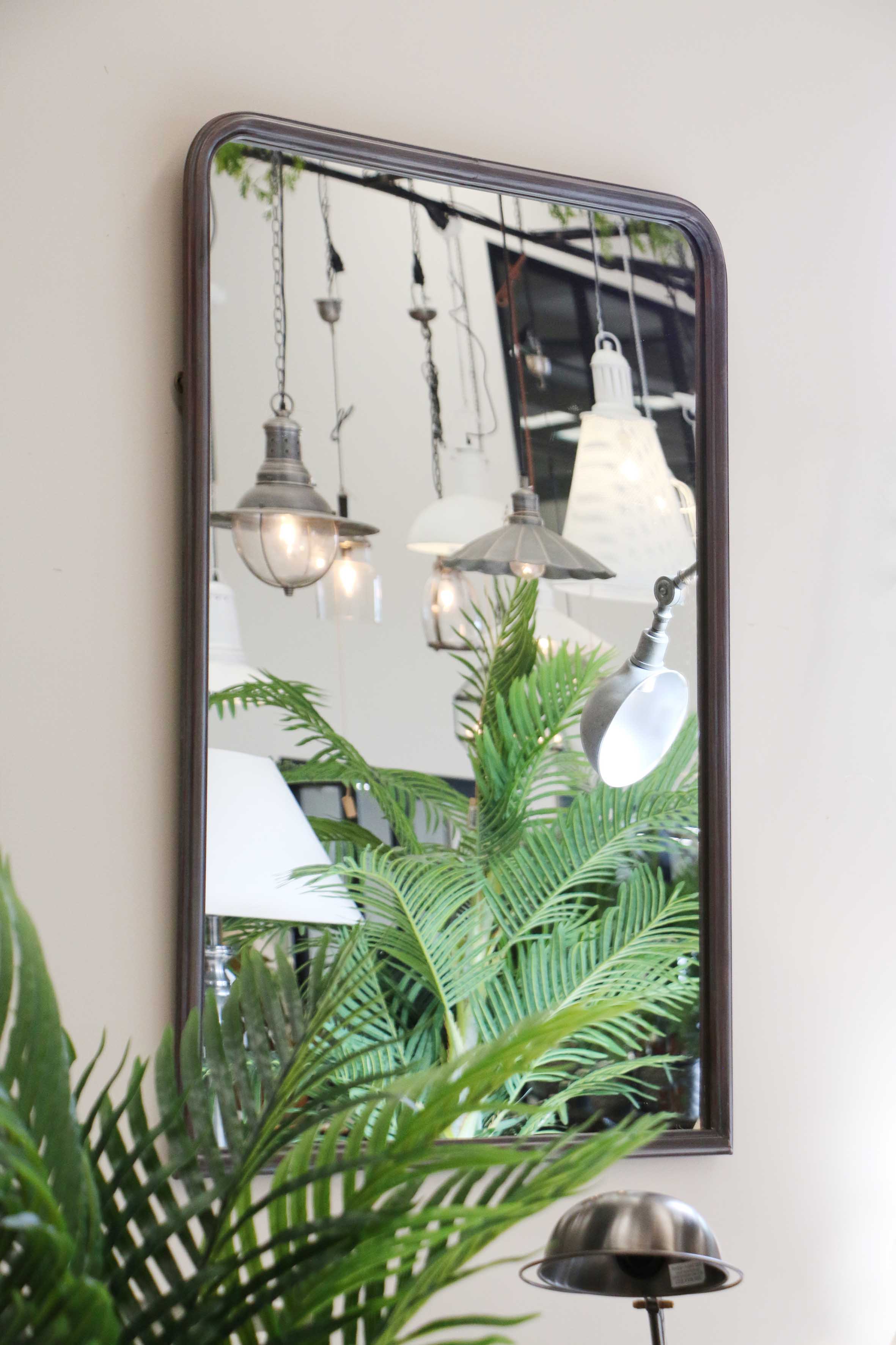 Arched Mirror with Gunmetal Iron Frame