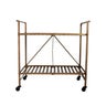 Industrial Trolley with Shelf in Antique Brass Finish