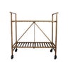 Industrial Trolley with Shelf in Antique Brass Finish