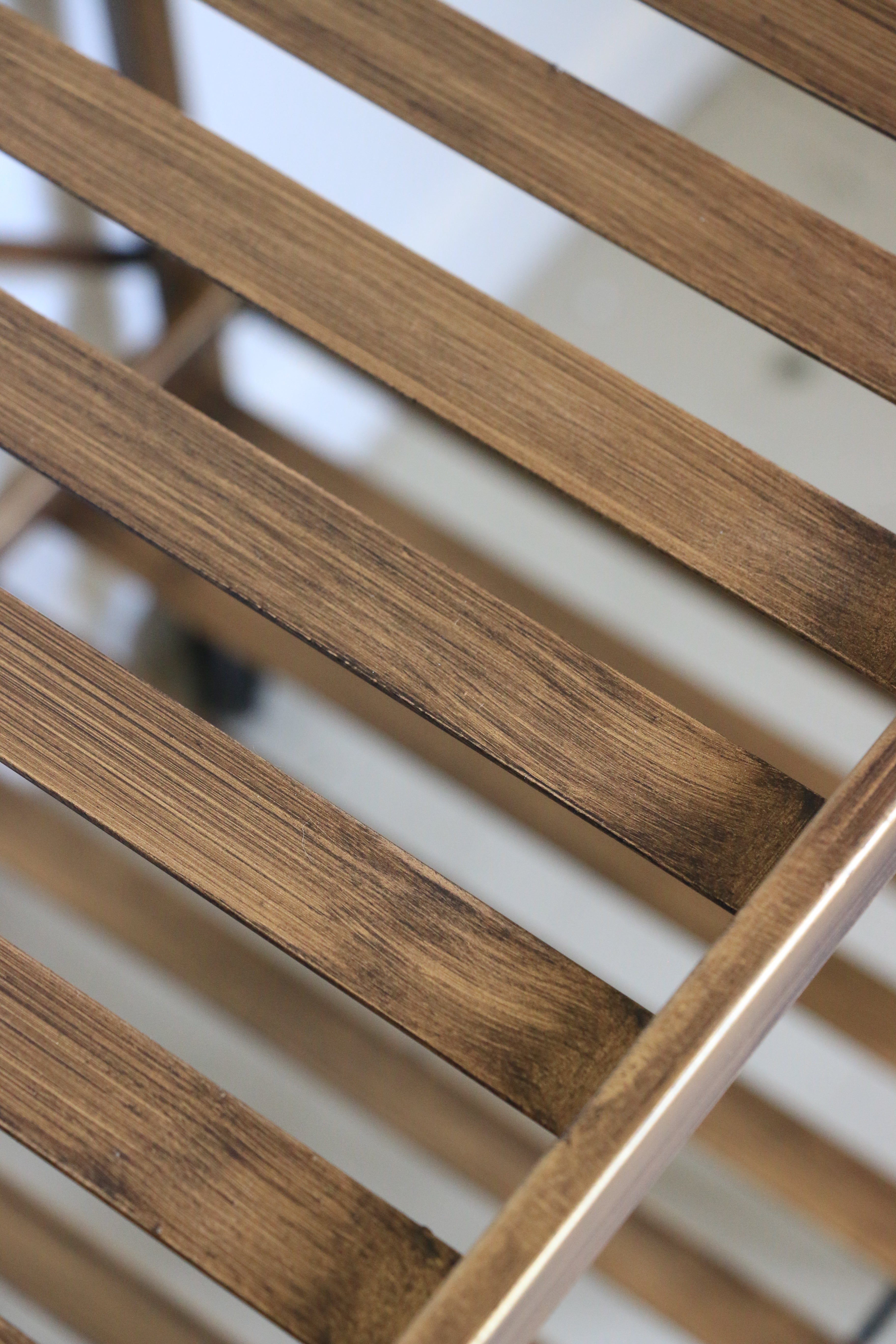 Industrial Trolley with Shelf in Antique Brass Finish