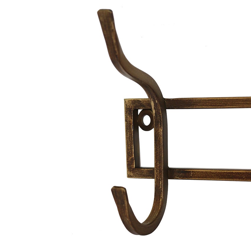 Iron 3 Hook in Antique Brass Finish
