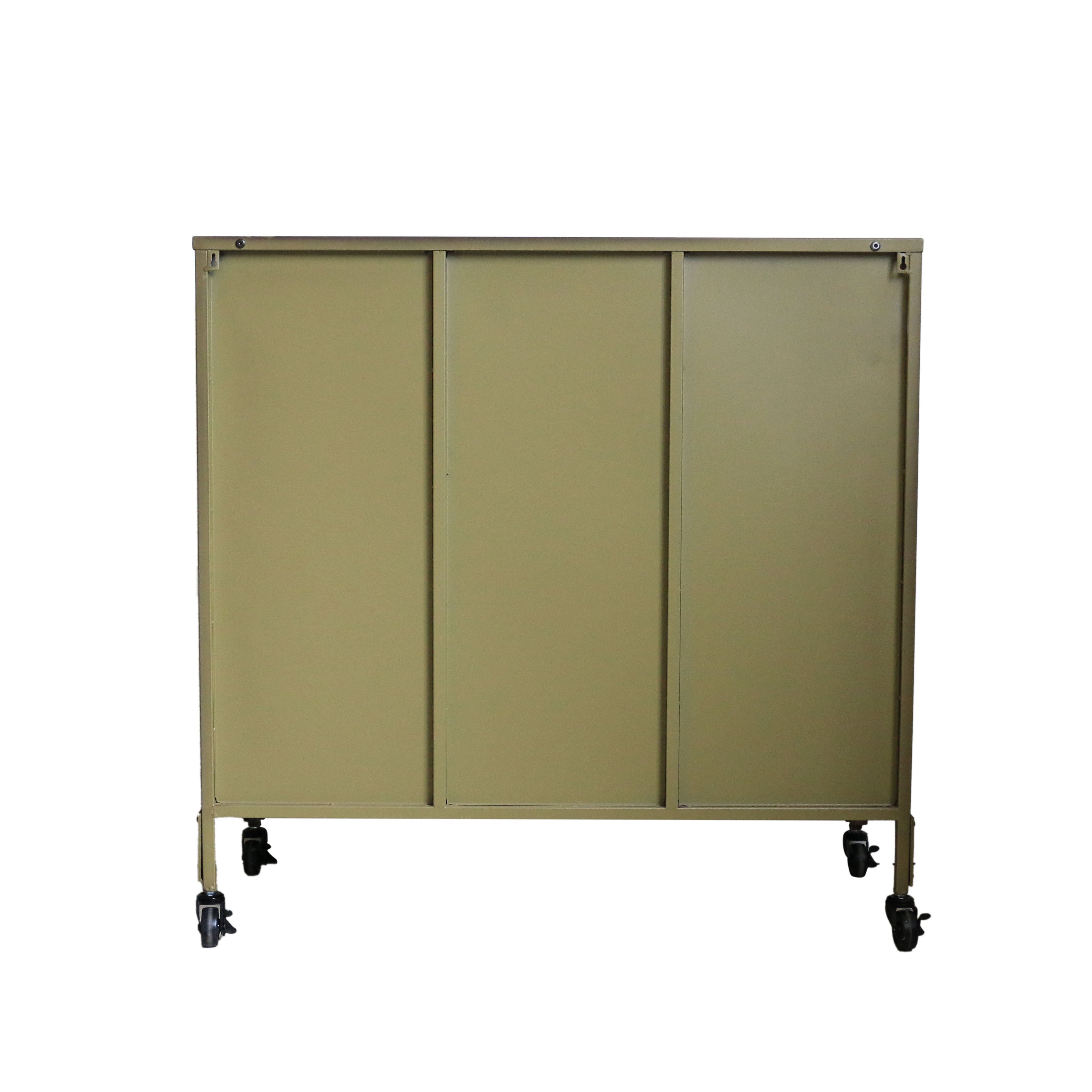 Industrial Locker Cabinet in Antiqued Brass Finish