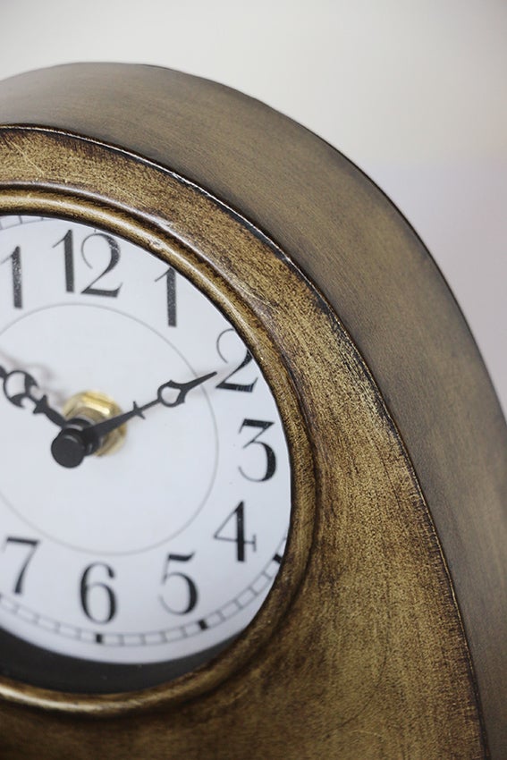 Arched Mantle Clock in Antique Brass Finish