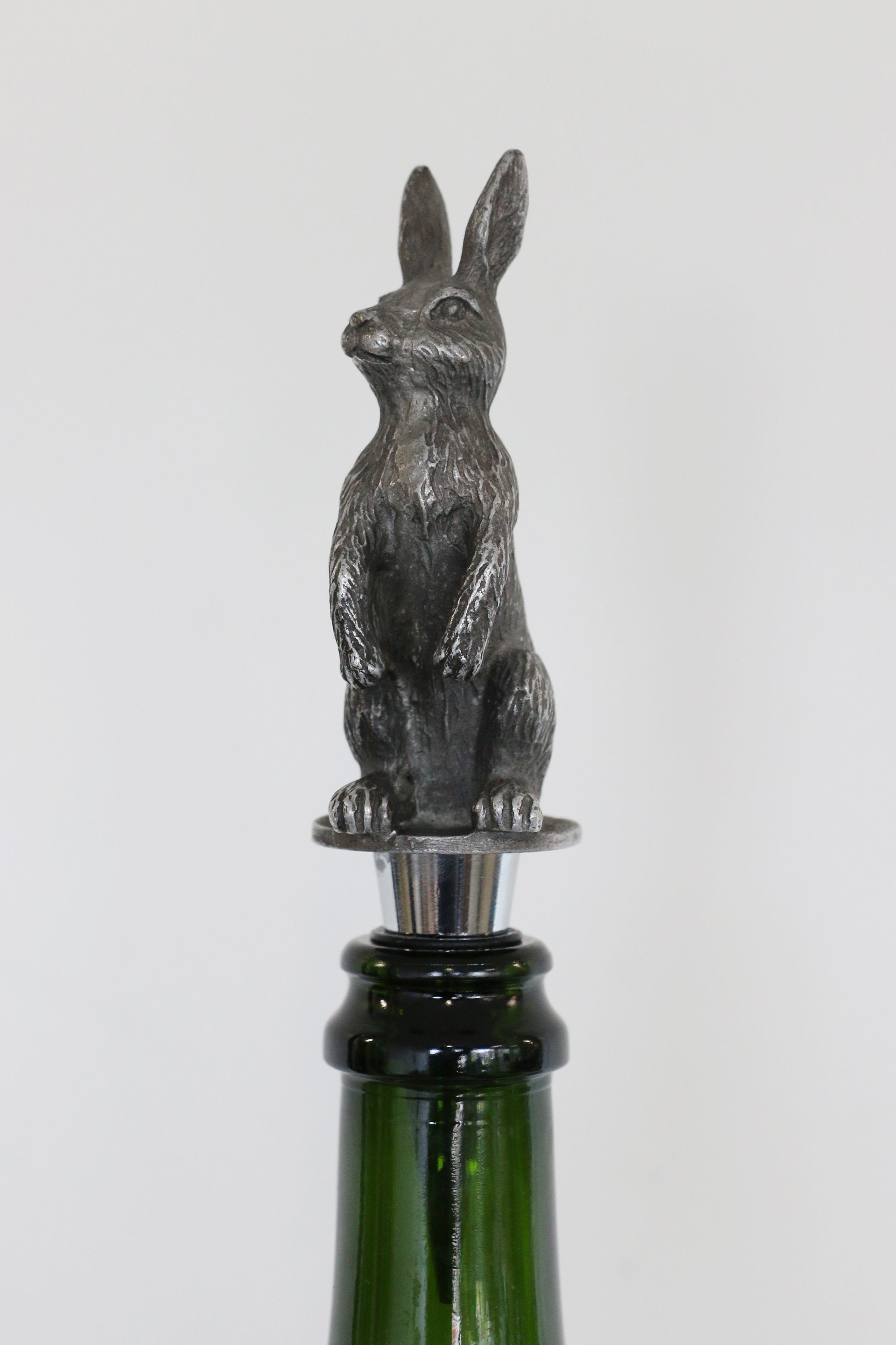 Rabbit Bottle Stopper in Pewter Finish
