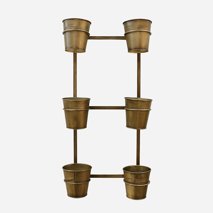 Wall Hanging Planter Rack- 6 Pots