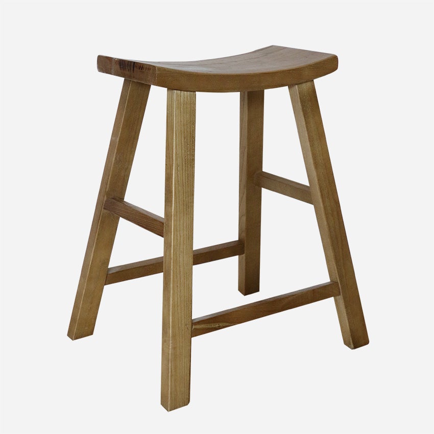 Scandi Elm Bar Stool Natural Ash Walnut