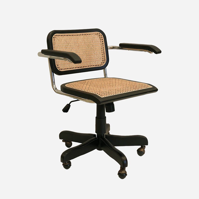 Ludlow Office Chair with Natural Cane & Black Frame