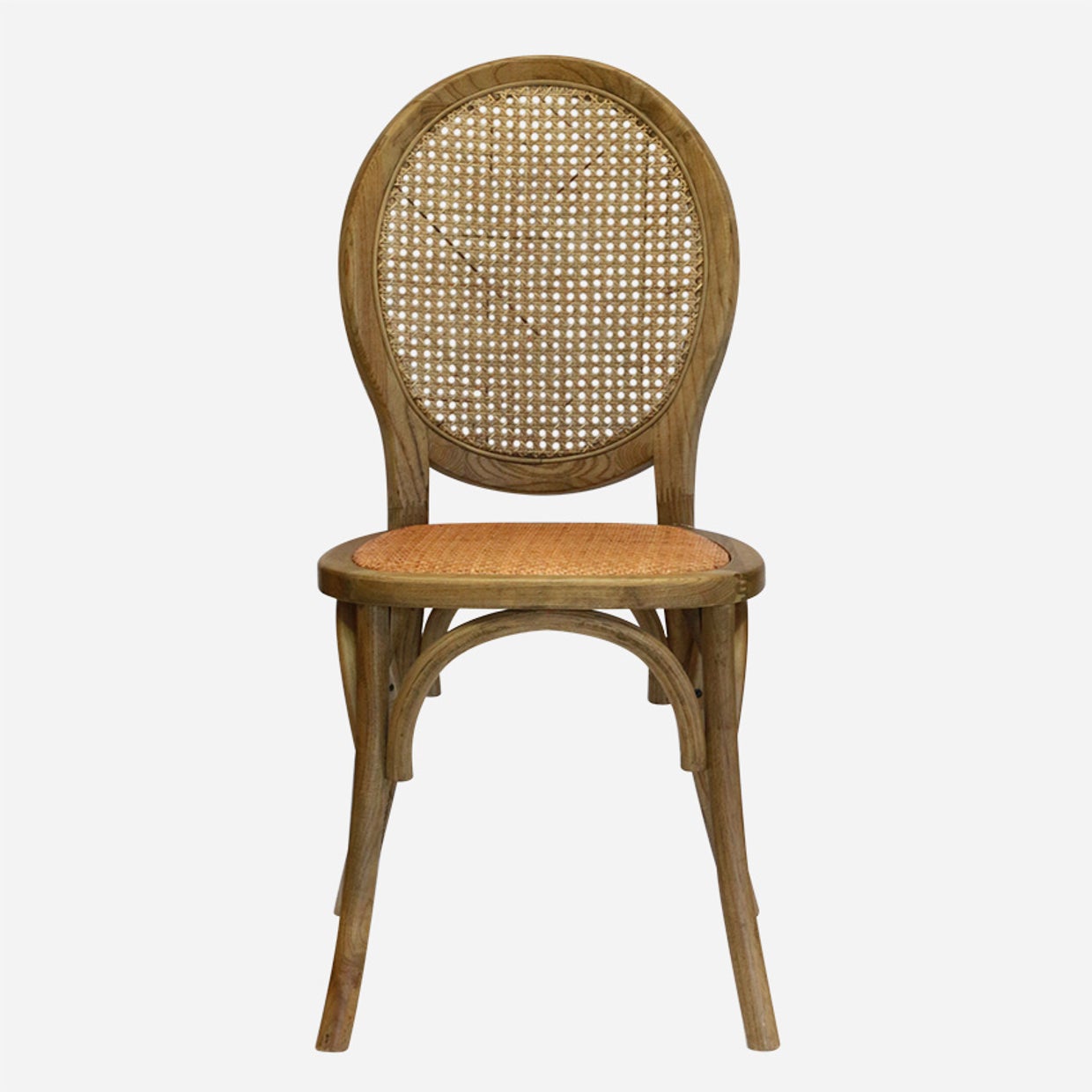 Clichy Elm Balloon Back Chair in Cane & Ash Walnut