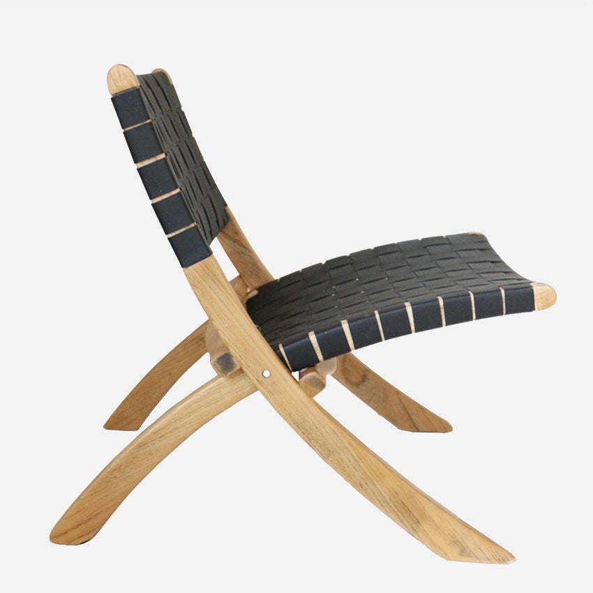 Calypso Natural Chair with Black Plaited Leather