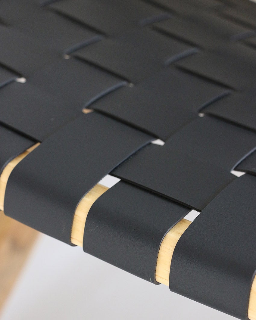 Calypso Natural Chair with Black Plaited Leather