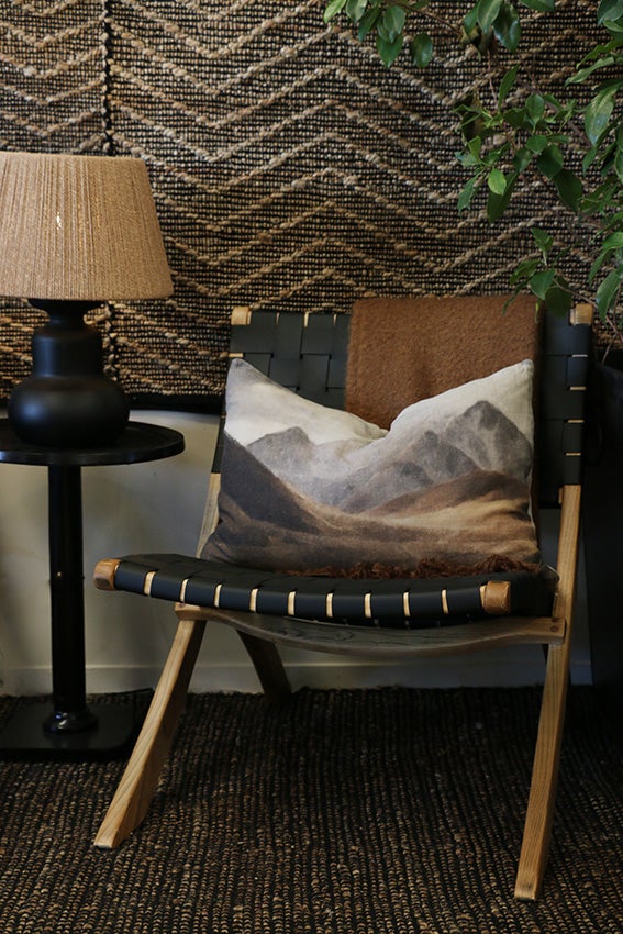 Calypso Natural Chair with Black Plaited Leather