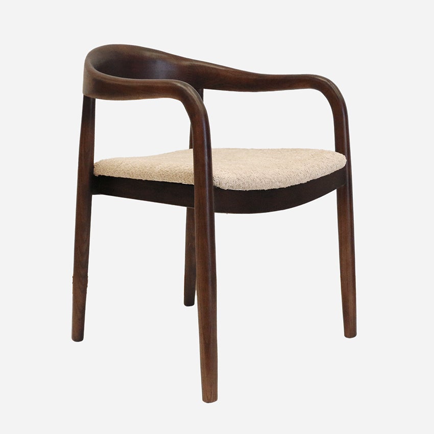 Viva Chair in Dark Elm with Natural Boucle