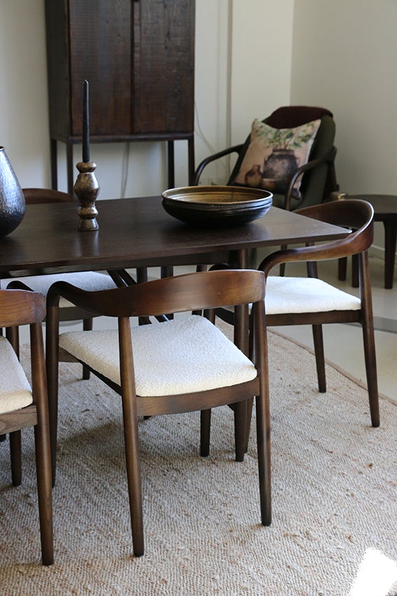 Viva Chair in Dark Elm with Natural Boucle