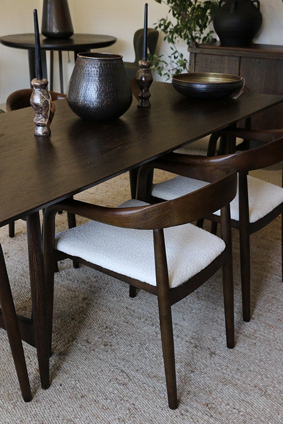 Viva Chair in Dark Elm with Natural Boucle