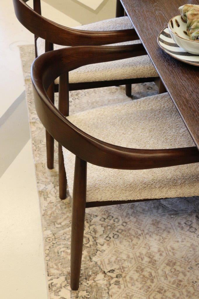 Viva Chair in Dark Elm with Latte Boucle