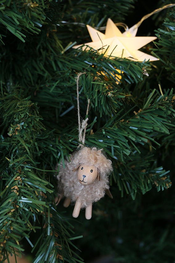 Little Curly Light Brown Hanging Sheep