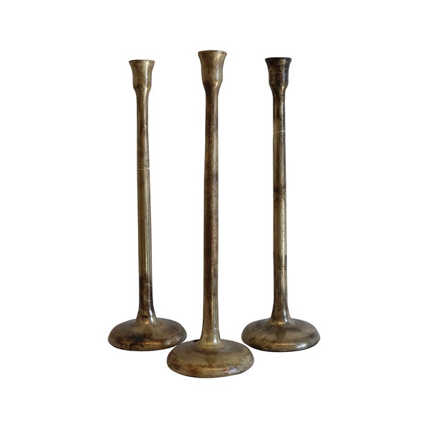 Haveli Candlestick Set of 3 in Antique Brass Finish 510H