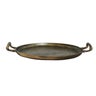 Round Tray with Handles in Antique Brass Finish